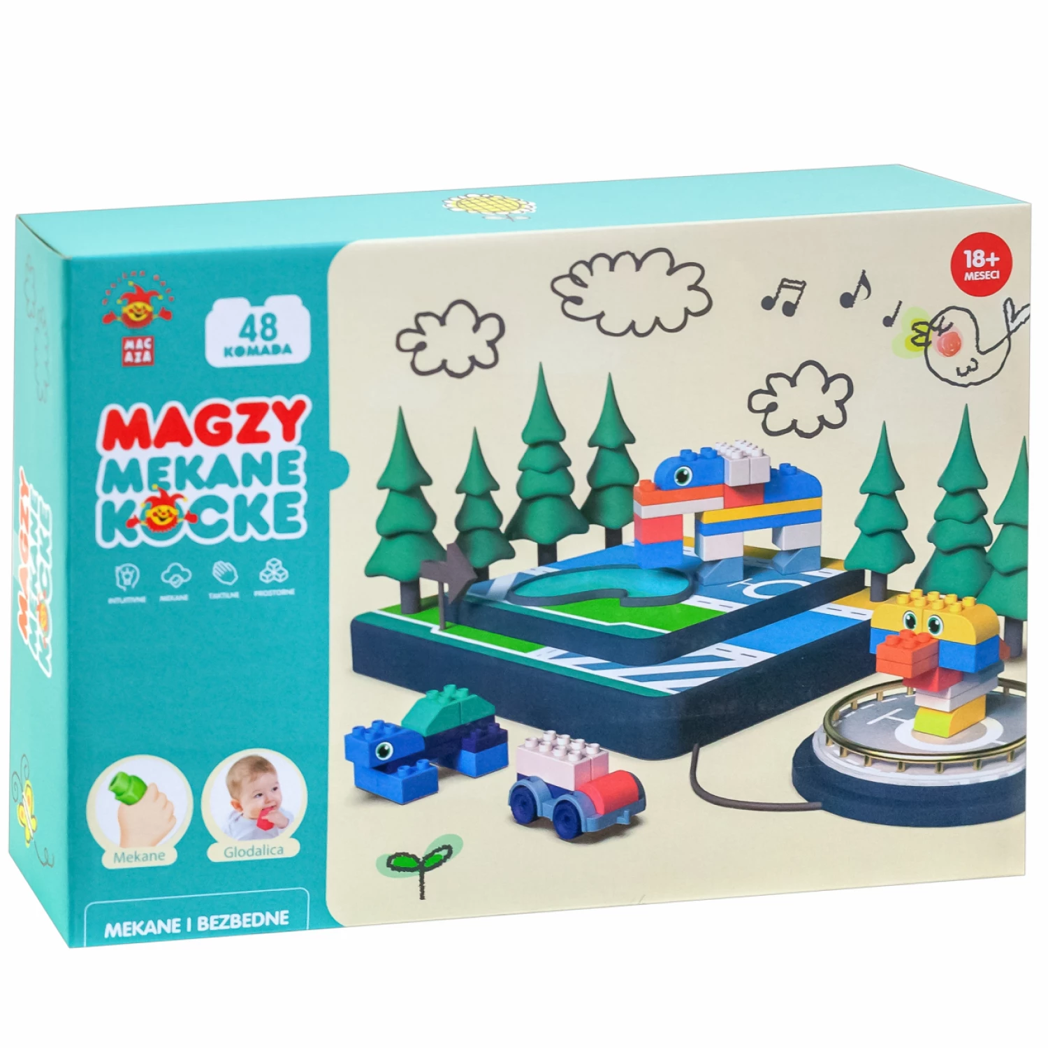 Меки конструктор коцки 48pcs Lisciani