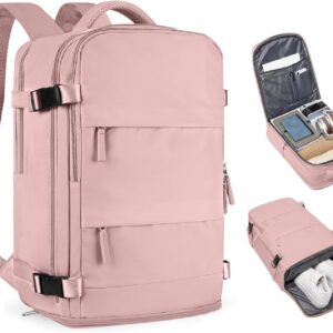 Ранец за патување - 40х30х20 (стандардни димензии за рачен багаж) - Розева, крем, црна и сива боја